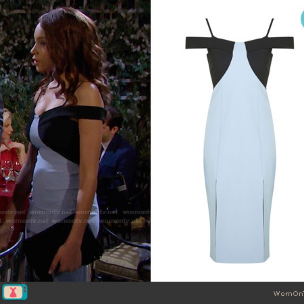 Topshop colorblock midi dress